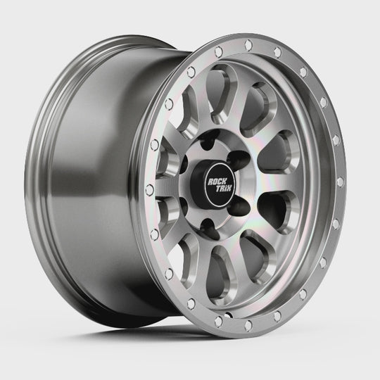 Rocktrix Offroad Wheels RT111 Machined Silver  6x135, 87.1, 18x9 Rims for Ford F150, Bronco Raptor. 6x139.7, 106.1, 17x8.5, ET25 for Toyota, Lexus