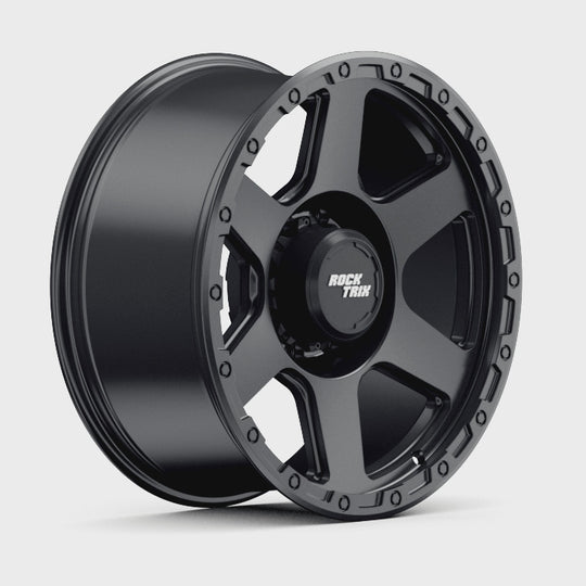 Rocktrix Offroad Wheels - RT112 8Lug 20x9 ET -12 Matte Black rim - Heavy Duty Rim, for Chevrolet, GMC, Ram, Ford