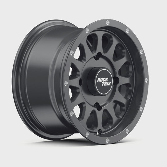 Rocktrix Offroad Wheel RT111 ATV 12x7 rim, Matte Black  360 degree