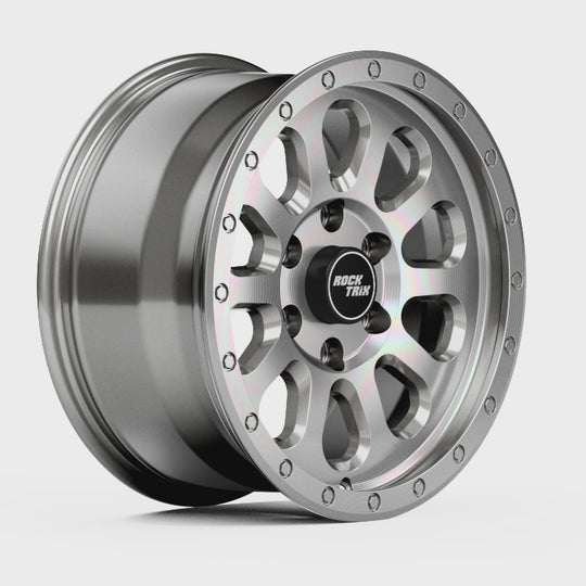 Rocktrix Offroad Wheels - RT111 - Machined Silver  6x135, 87.1, 17x8.5,  ET 0 (4.75") Rims for Ford F150, Bronco Raptor. 6x139.7, 106.1, 17x8.5, ET25 (5.73") for Toyota, Lexus
