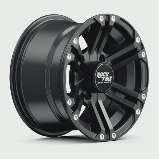 RT101 Wheel 12", 4-Lug , Matte Black. 360 degree video