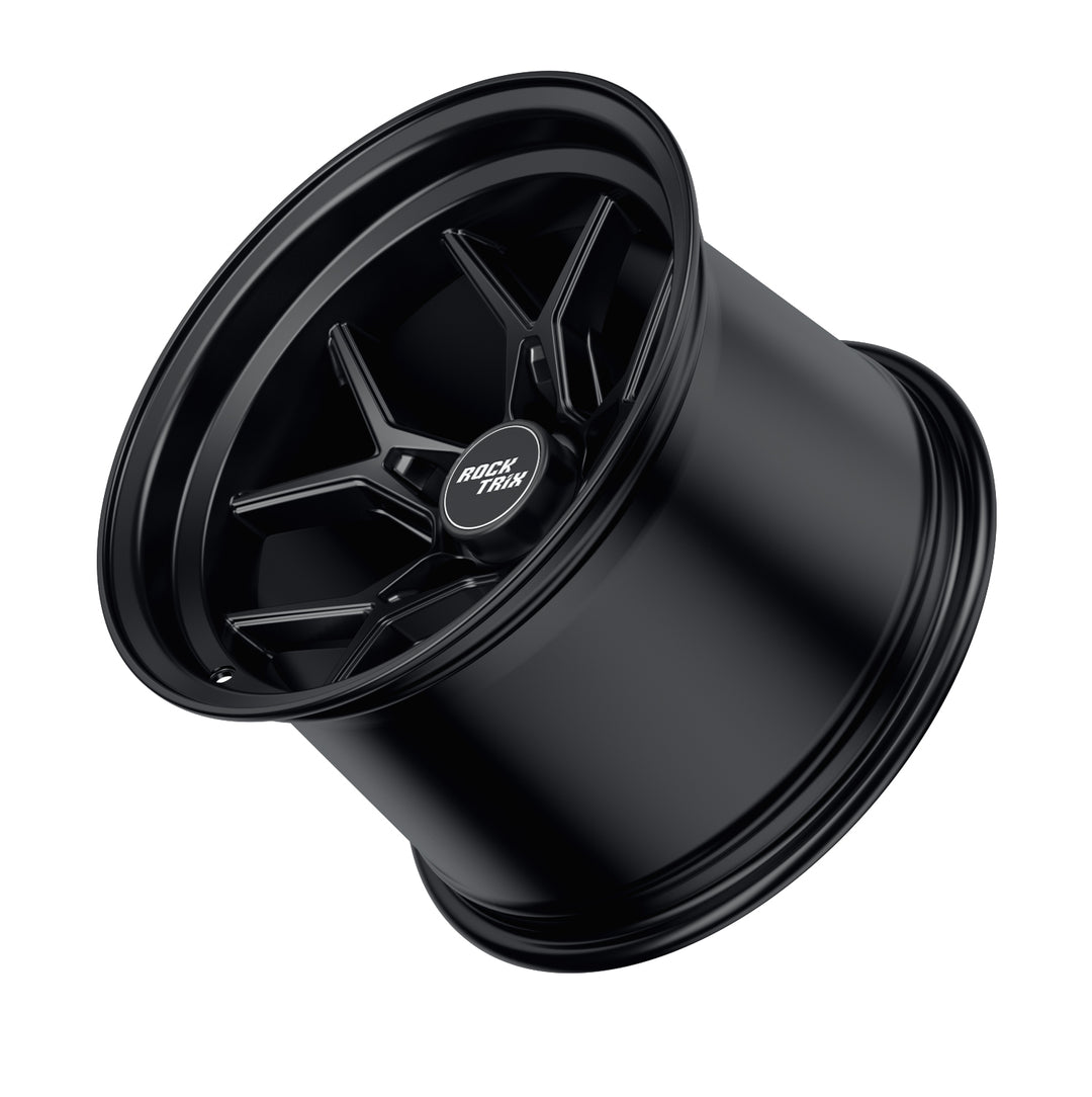 Rocktrix Offroad Wheels - RT105 Five Split-Spoke Mesh -  15x10, 5x114.3, 71.5, ET-44, Matte Black Rims for Jeep. 