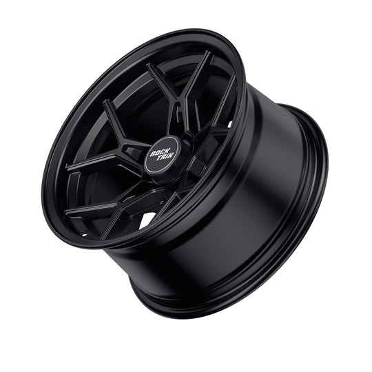 Rocktrix Offroad Wheels - RT105 Five Split-Spoke Mesh -  15x8, 5x114.3, 71.5, ET-19, Matte Black Rims for Jeep. 