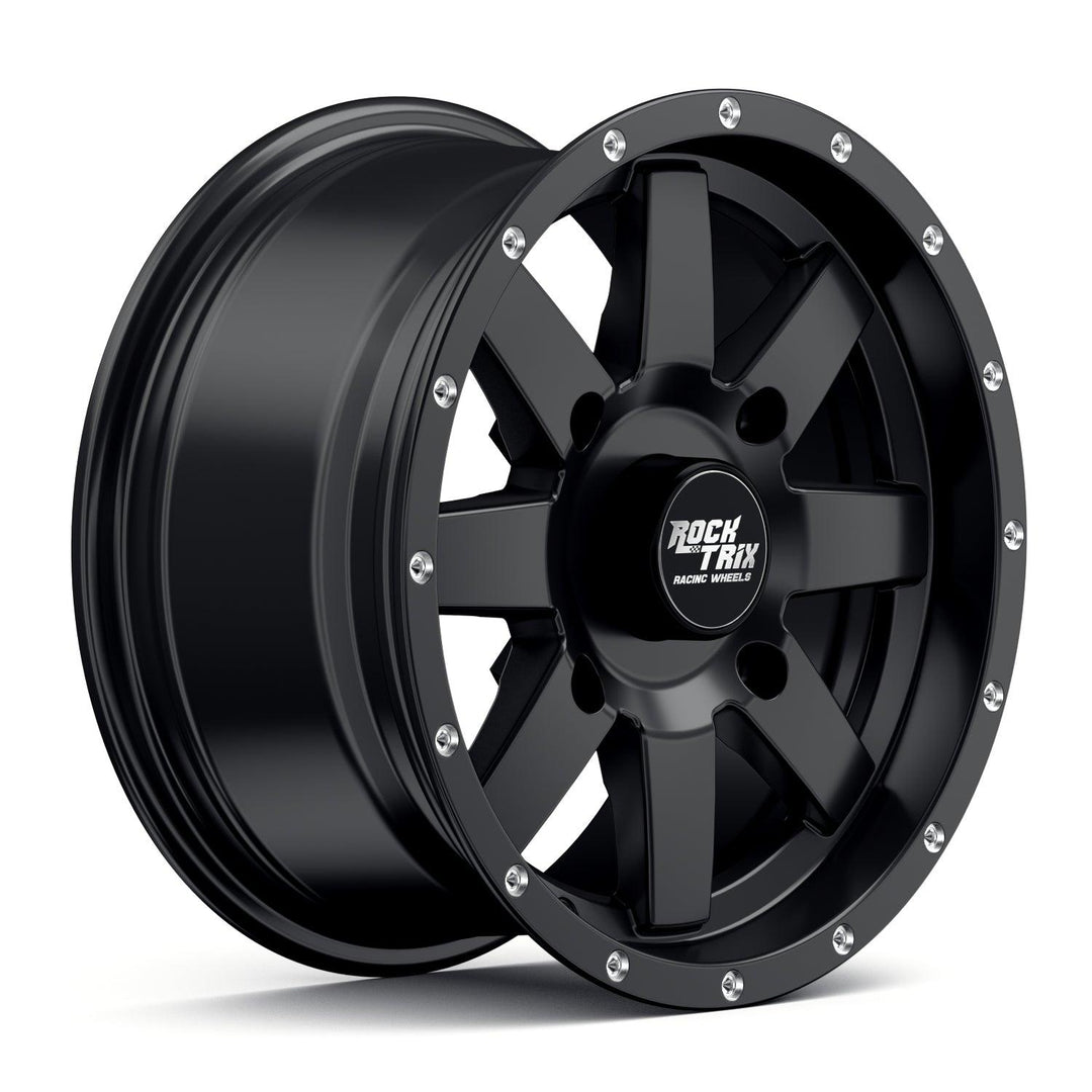 Rocktrix Offroad ATV UTV Wheels - RT106 - Eight Thick Spoke - 4x110 | 74 / 14x7 | ET30 - Matte Black Rims