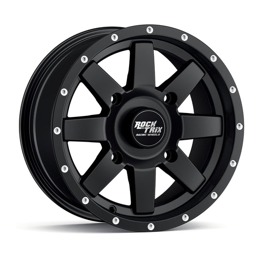 Rocktrix Offroad ATV UTV Wheels - RT106 - Eight Thick Spoke - 4x110 | 74 / 14x7 | ET30 - Matte Black Rims