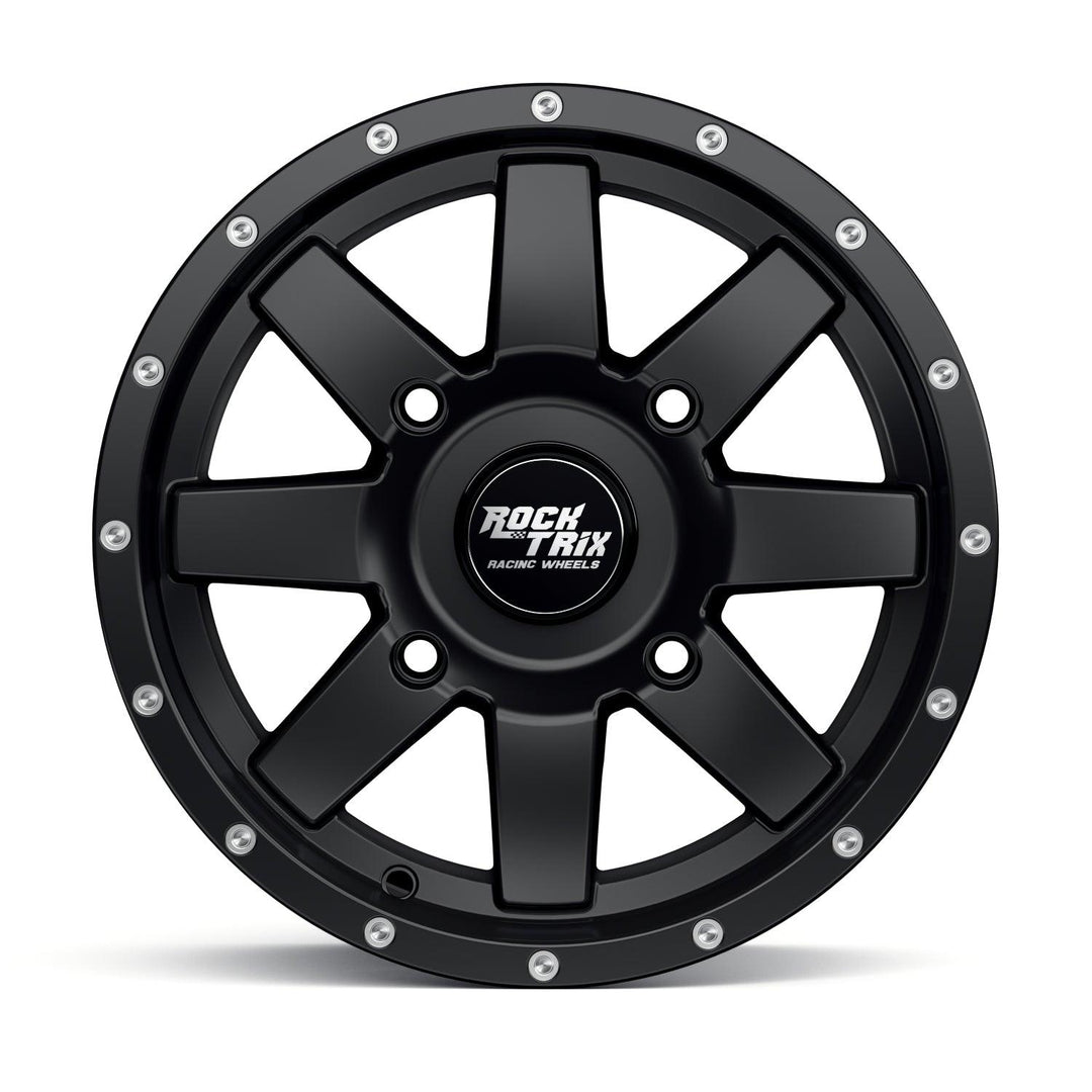 Rocktrix Offroad ATV UTV Wheels - RT106 - Eight Thick Spoke - 4x110 | 74 / 14x7 | ET30 - Matte Black Rims