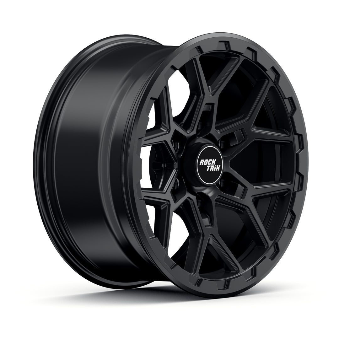 Rocktrix Offroad Wheels - RT107 - Matte Black  6x135, 87.1, 17x8.5,  ET 0 (4.75") Rims for Ford F150, Bronco Raptor. 6x139.7, 106.1, 17x8.5, ET25 (5.73") for Toyota, Lexus