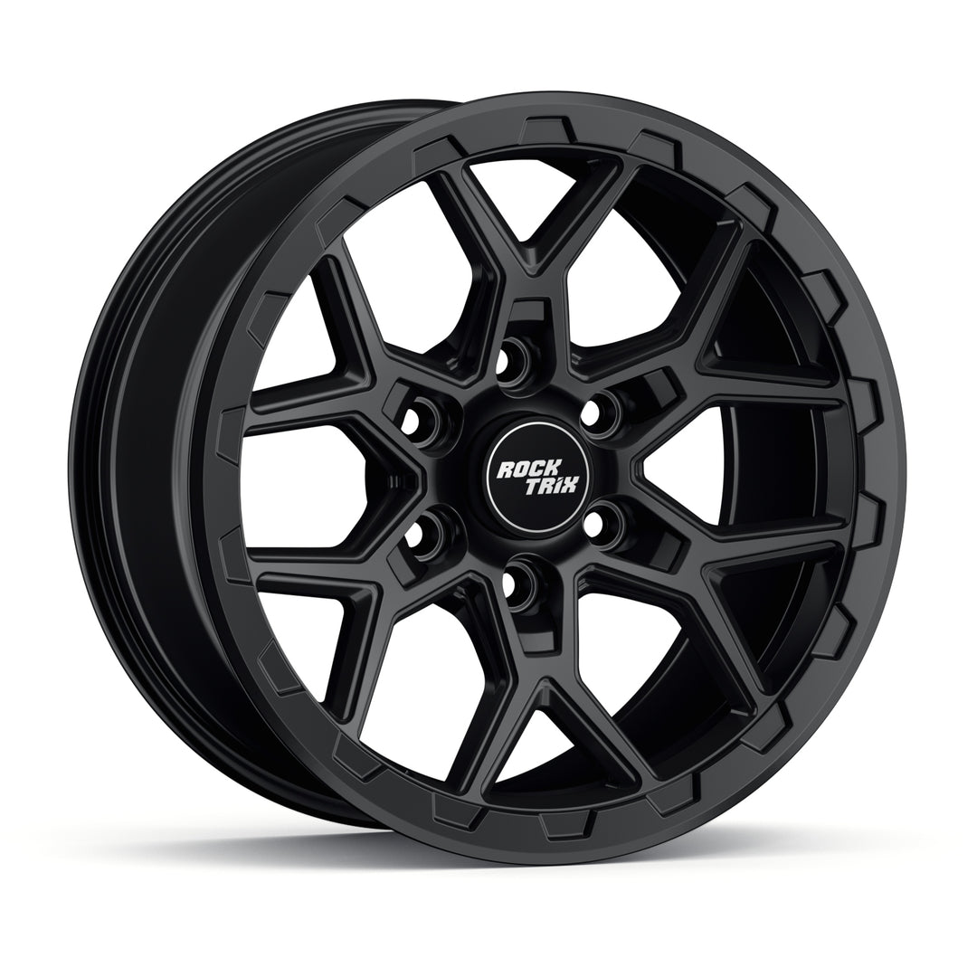 Rocktrix Offroad Wheels - RT107 - Matte Black  6x135, 87.1, 17x8.5,  ET 0 (4.75") Rims for Ford F150, Bronco Raptor. 6x139.7, 106.1, 17x8.5, ET25 (5.73") for Toyota, Lexus