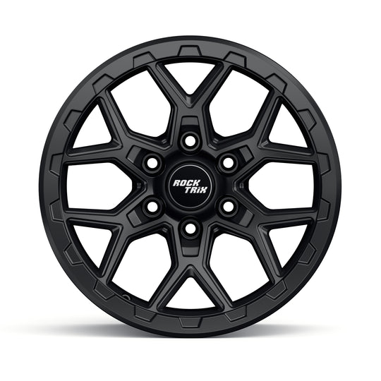Rocktrix Offroad Wheels - RT107 - Matte Black  6x135, 87.1, 17x8.5,  ET 0 (4.75") Rims for Ford F150, Bronco Raptor. 6x139.7, 106.1, 17x8.5, ET25 (5.73") for Toyota, Lexus