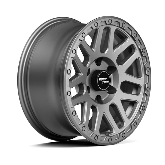 Rocktrix Offroad Wheels RT110 Matte Gunmetal 17x8.5 6-Lug rim for Toyota Lexus Ford F150 Bronco