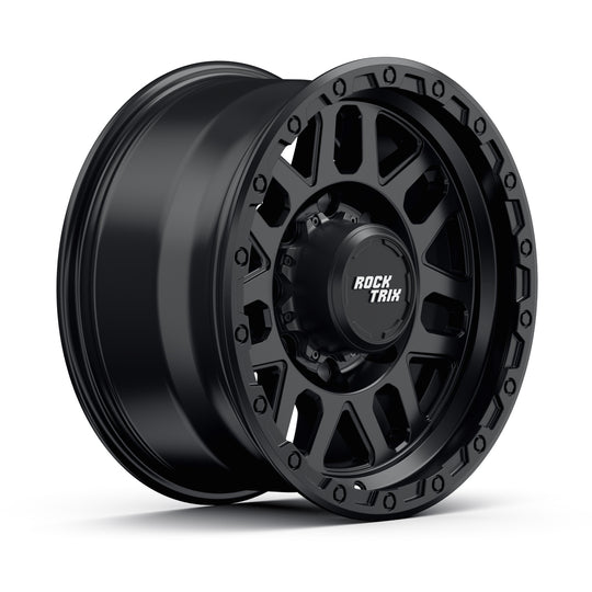 Rocktrix Offroad Wheels - RT110 8Lug 17x8.5 Matte Black - Heavy Duty Rim, for Chevrolet, GMC, Ram, Ford
