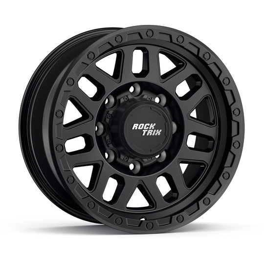 Rocktrix Offroad Wheels - RT110 8Lug 17x8.5 Matte Black - Heavy Duty Rim, for Chevrolet, GMC, Ram, Ford
