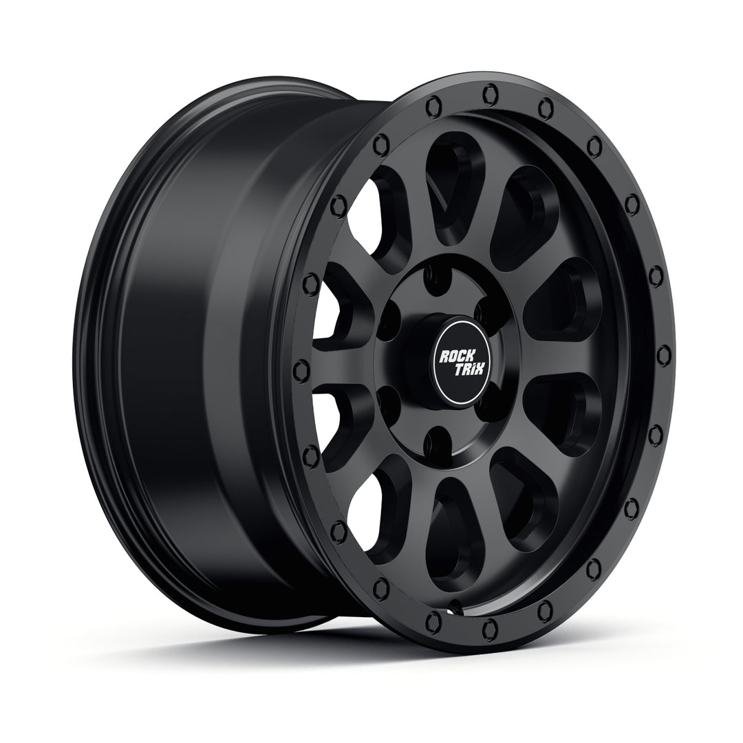 Rocktrix Offroad Wheels - RT111 - Matte Black  6x135, 87.1, 17x8.5,  ET 0 (4.75") Rims for Ford F150, Bronco Raptor. 6x139.7, 106.1, 17x8.5, ET25 (5.73") for Toyota, Lexus