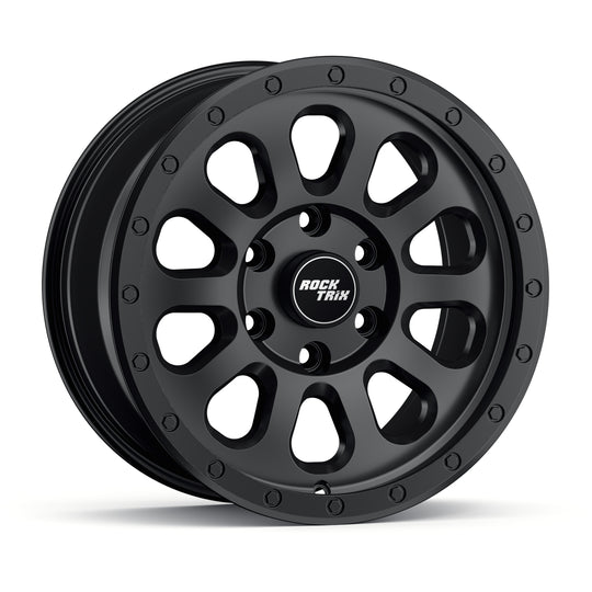 Rocktrix Offroad Wheels - RT111 - Matte Black  6x135, 87.1, 17x8.5,  ET 0 (4.75") Rims for Ford F150, Bronco Raptor. 6x139.7, 106.1, 17x8.5, ET25 (5.73") for Toyota, Lexus
