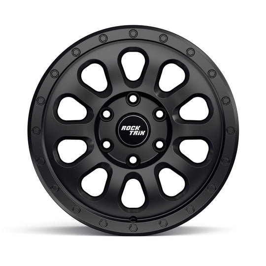Rocktrix Offroad Wheels - RT111 - Matte Black  6x135, 87.1, 17x8.5,  ET 0 (4.75") Rims for Ford F150, Bronco Raptor. 6x139.7, 106.1, 17x8.5, ET25 (5.73") for Toyota, Lexus