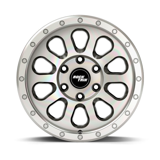 Rocktrix Offroad Wheels - RT111 - Machined Silver  6x135, 87.1, 17x8.5,  ET 0 (4.75") Rims for Ford F150, Bronco Raptor. 6x139.7, 106.1, 17x8.5, ET25 (5.73") for Toyota, Lexus