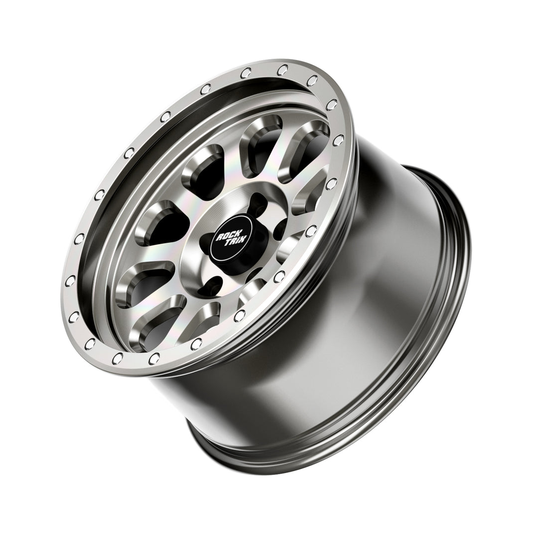 Rocktrix Offroad Wheels RT111 Teardrop Multispoke Machined Silver 17x9 Rims PCD 5x150, Bore 110.1, for Lexus, Toyota Land Cruiser, Sequoia, Tundra