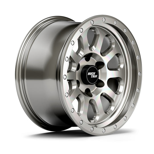 Rocktrix Offroad Wheels RT111 Machined Silver  6x135, 87.1, 18x9 Rims for Ford F150, Bronco Raptor. 6x139.7, 106.1, 17x8.5, ET25 for Toyota, Lexus