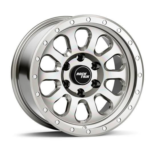 Rocktrix Offroad Wheels RT111 Machined Silver  6x135, 87.1, 18x9 Rims for Ford F150, Bronco Raptor. 6x139.7, 106.1, 17x8.5, ET25 for Toyota, Lexus