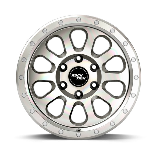 Rocktrix Offroad Wheels RT111 Machined Silver  6x135, 87.1, 18x9 Rims for Ford F150, Bronco Raptor. 6x139.7, 106.1, 17x8.5, ET25 for Toyota, Lexus