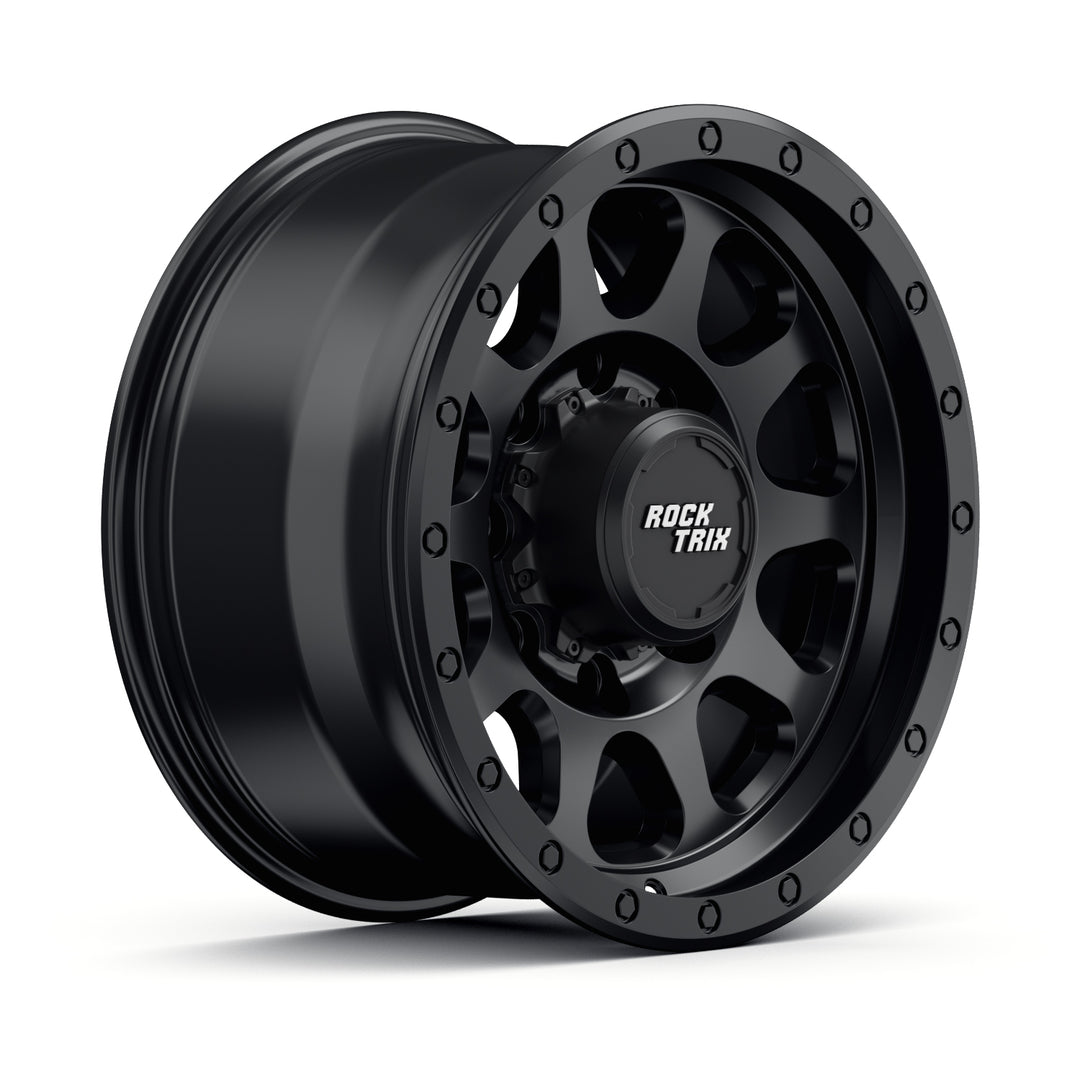 Rocktrix Offroad Wheels RT111 8Lug 17x8.5 Matte Black Heavy Duty Rim, for Chevrolet, GMC, Ram, Ford