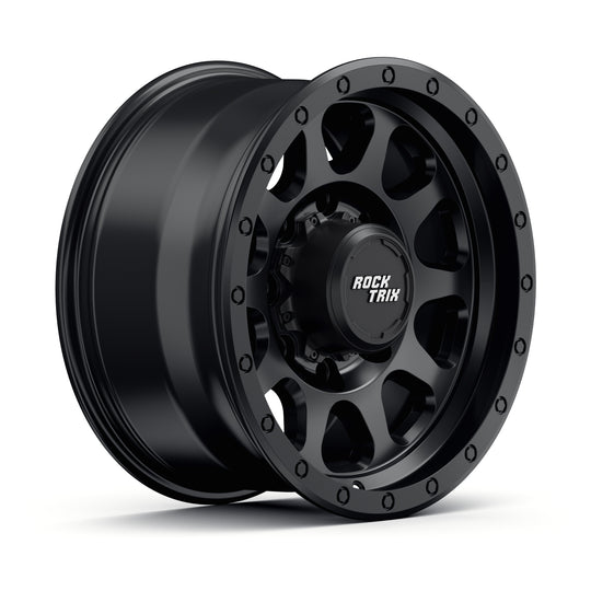 Rocktrix Offroad Wheels RT111 8Lug 17x8.5 Matte Black Heavy Duty Rim, for Chevrolet, GMC, Ram, Ford