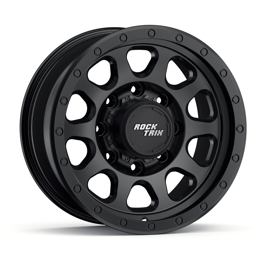 Rocktrix Offroad Wheels RT111 8Lug 17x8.5 Matte Black Heavy Duty Rim, for Chevrolet, GMC, Ram, Ford
