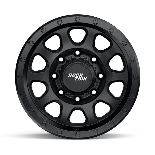 Rocktrix Offroad Wheels RT111 8Lug 17x8.5 Matte Black Heavy Duty Rim, for Chevrolet, GMC, Ram, Ford