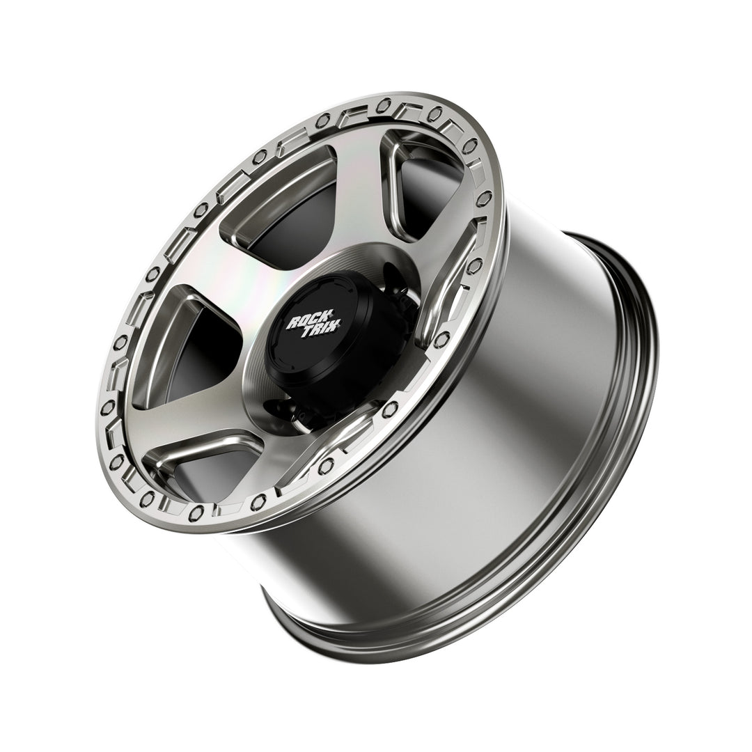 Rocktrix Offroad Wheels - RT112 8Lug 18x9 Machined Silver rim - Heavy Duty Rim, for Chevrolet, GMC, Ram, Ford