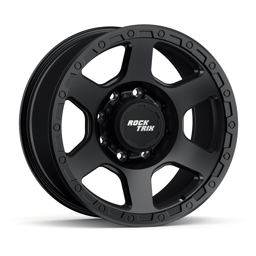 Rocktrix Offroad Wheels - RT112 8Lug 18x9 Matte Black rim - Heavy Duty Rim, for Chevrolet, GMC, Ram, Ford