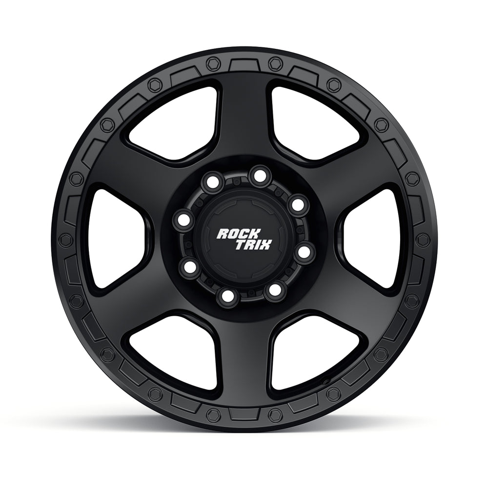 Rocktrix Offroad Wheels - RT112 8Lug 18x9 Matte Black rim - Heavy Duty Rim, for Chevrolet, GMC, Ram, Ford