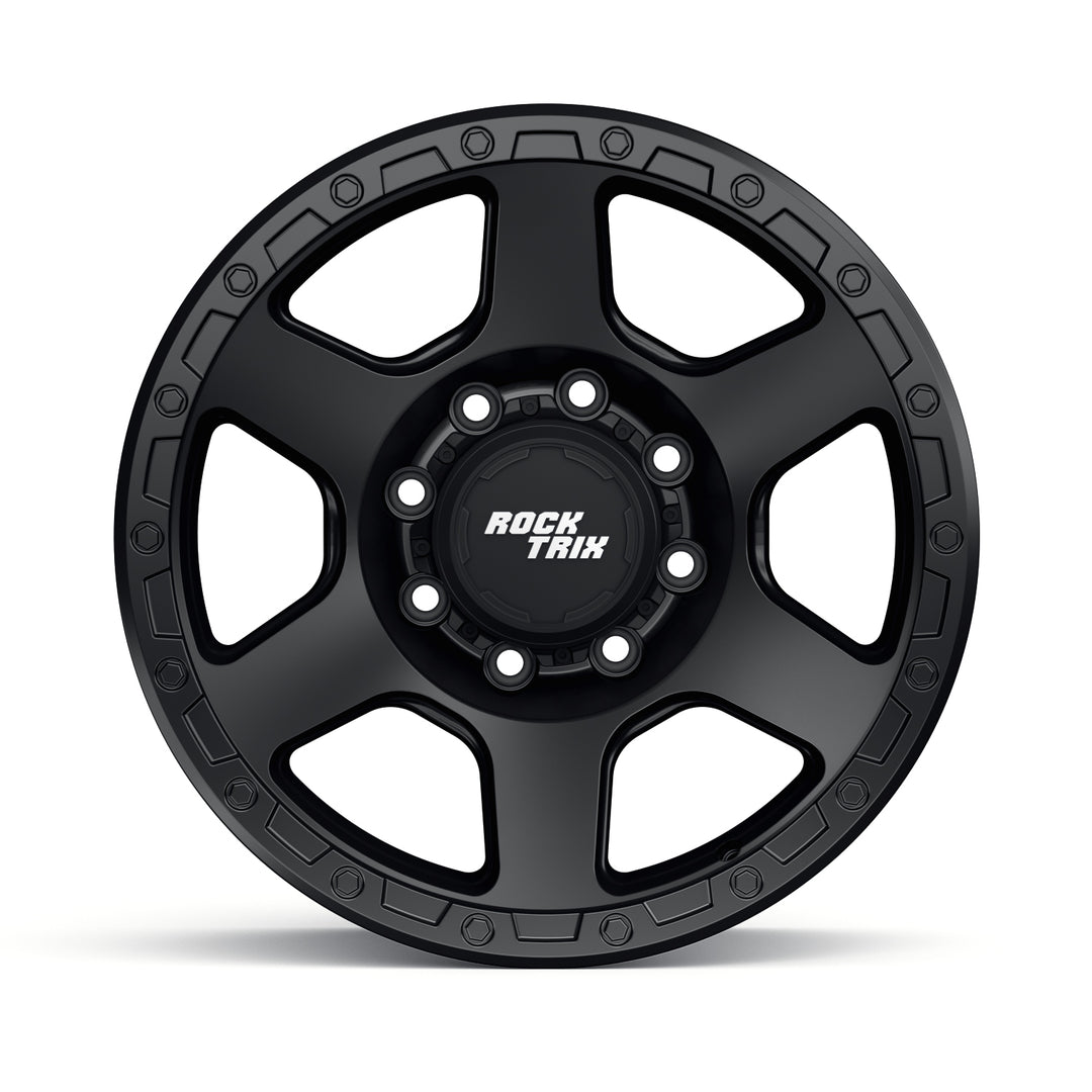 Rocktrix Offroad Wheels - RT112 8Lug 18x9 Matte Black rim - Heavy Duty Rim, for Chevrolet, GMC, Ram, Ford