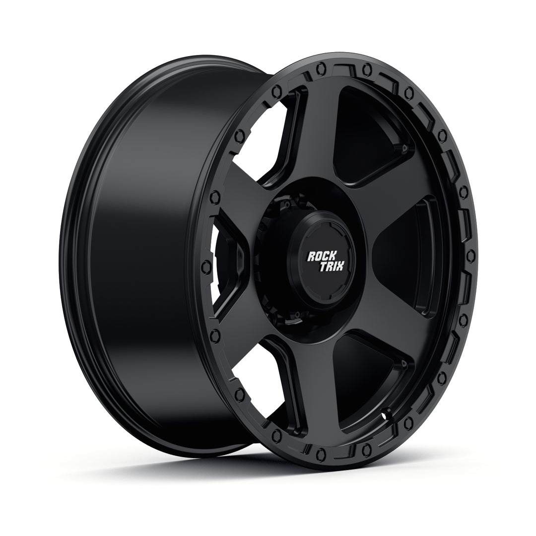 Rocktrix Offroad Wheels - RT112 8Lug 20x9 ET -12 Matte Black rim - Heavy Duty Rim, for Chevrolet, GMC, Ram, Ford
