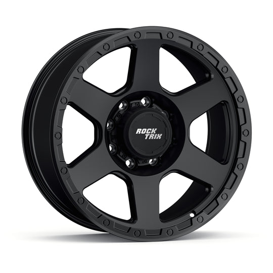 Rocktrix Offroad Wheels - RT112 8Lug 20x9 ET -12 Matte Black rim - Heavy Duty Rim, for Chevrolet, GMC, Ram, Ford