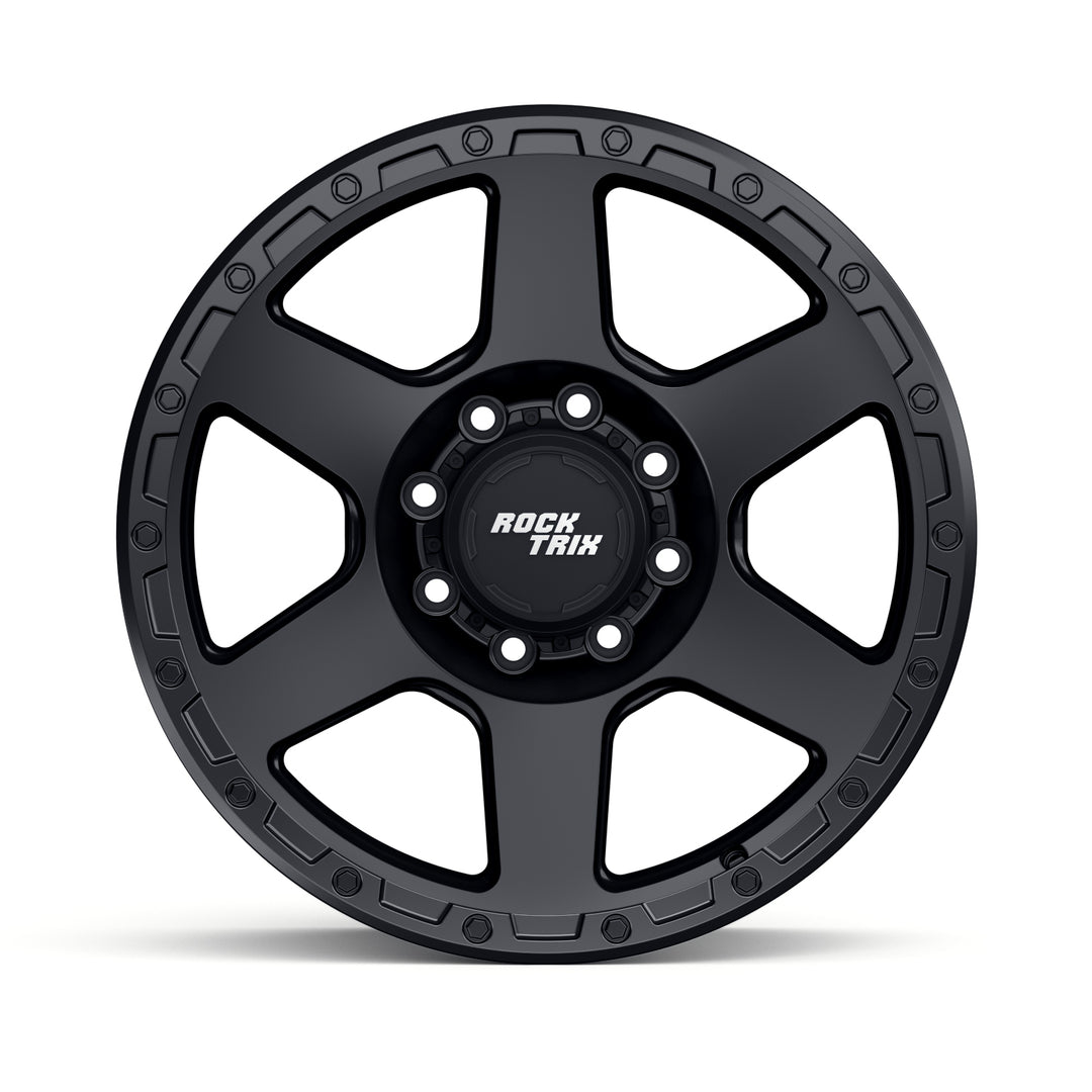 Rocktrix Offroad Wheels - RT112 8Lug 20x9 ET -12 Matte Black rim - Heavy Duty Rim, for Chevrolet, GMC, Ram, Ford