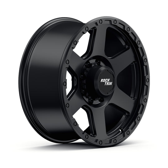 Rocktrix Offroad Wheels RT112 8Lug 20x9 ET +12 Matte Black Heavy Duty Rim, for Chevrolet, GMC, Ram, Ford