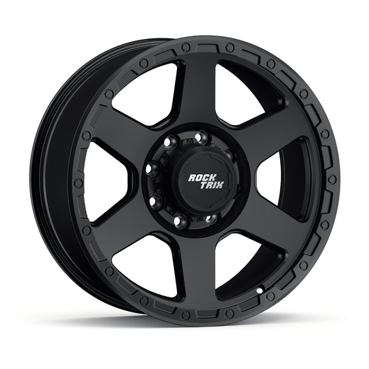 Rocktrix Offroad Wheels RT112 8Lug 20x9 ET +12 Matte Black Heavy Duty Rim, for Chevrolet, GMC, Ram, Ford