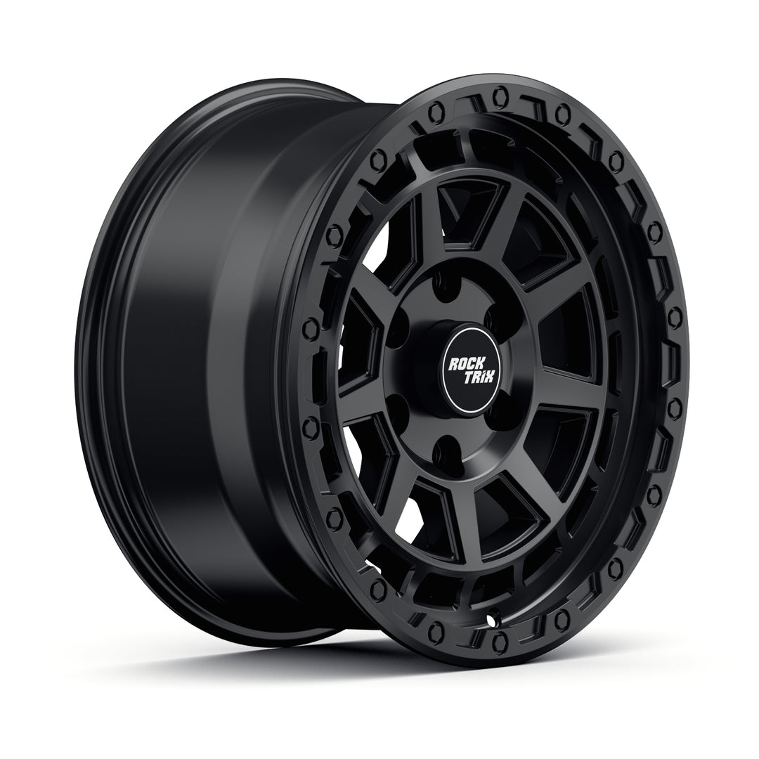 Rocktrix Offroad Wheels - RT114 - Matte Black  6x135, 87.1, 17x8.5,  ET 0 (4.75") Rims for Ford F150, Bronco Raptor. 6x139.7, 106.1, 17x8.5, ET25 (5.73") for Toyota, Lexus