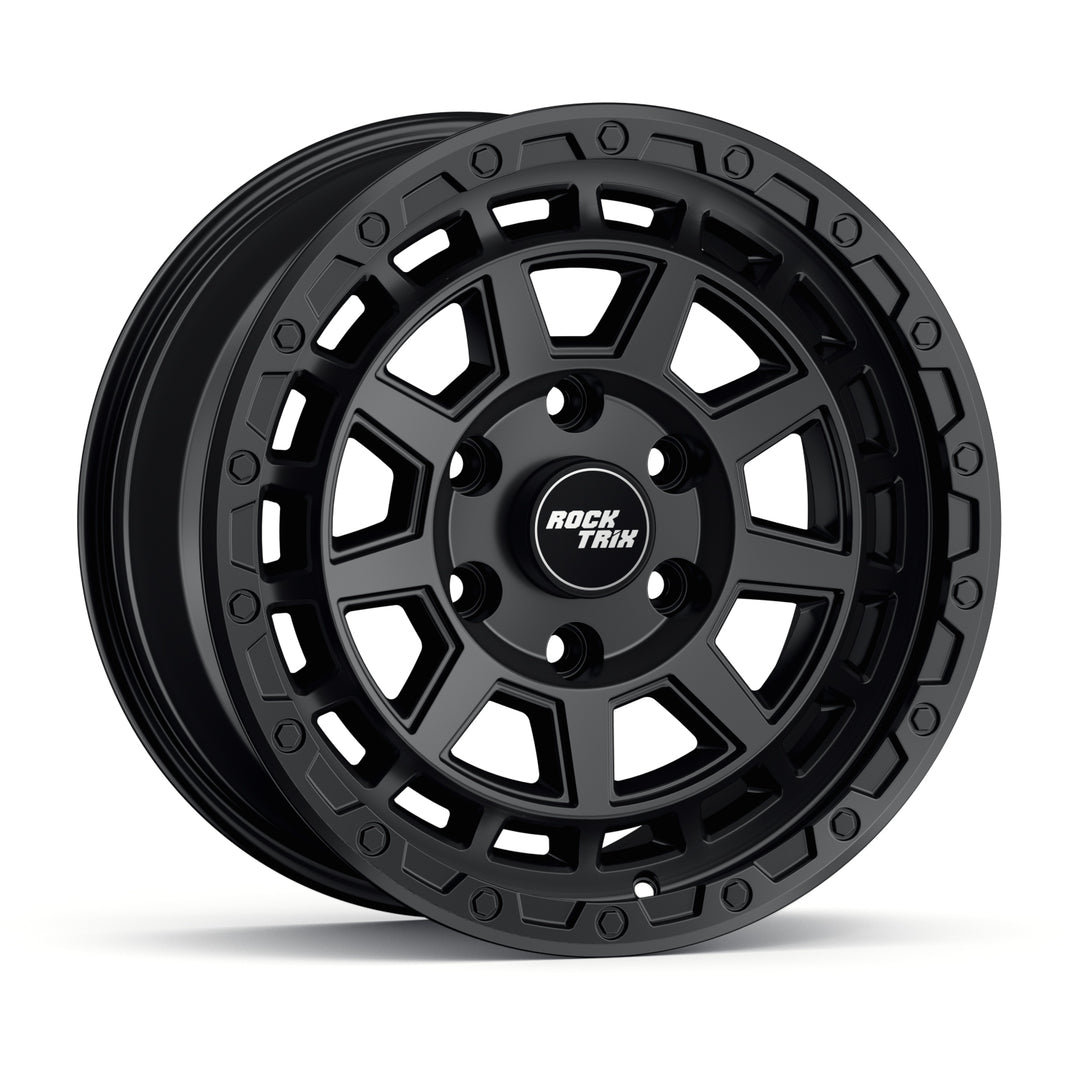 Rocktrix Offroad Wheels - RT114 - Matte Black  6x135, 87.1, 17x8.5,  ET 0 (4.75") Rims for Ford F150, Bronco Raptor. 6x139.7, 106.1, 17x8.5, ET25 (5.73") for Toyota, Lexus