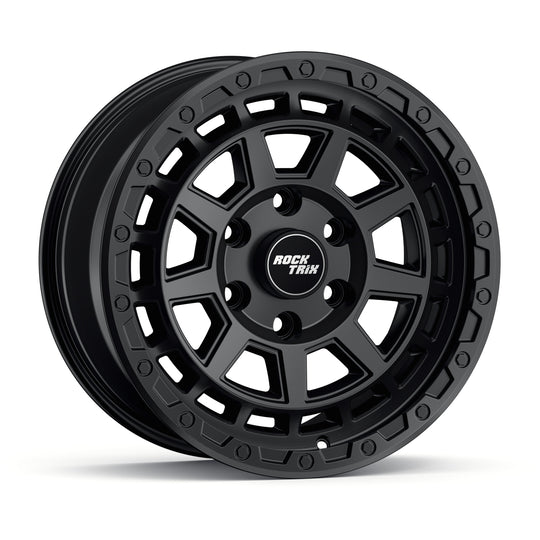 Rocktrix Offroad Wheels - RT114 - Matte Black  6x135, 87.1, 17x8.5,  ET 0 (4.75") Rims for Ford F150, Bronco Raptor. 6x139.7, 106.1, 17x8.5, ET25 (5.73") for Toyota, Lexus