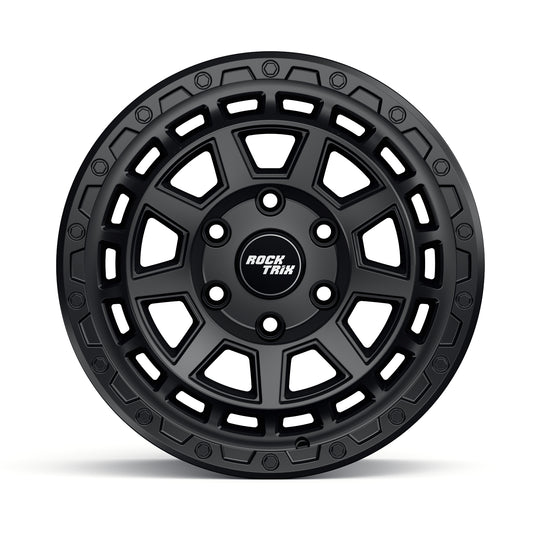 Rocktrix Offroad Wheels - RT114 - Matte Black  6x135, 87.1, 17x8.5,  ET 0 (4.75") Rims for Ford F150, Bronco Raptor. 6x139.7, 106.1, 17x8.5, ET25 (5.73") for Toyota, Lexus
