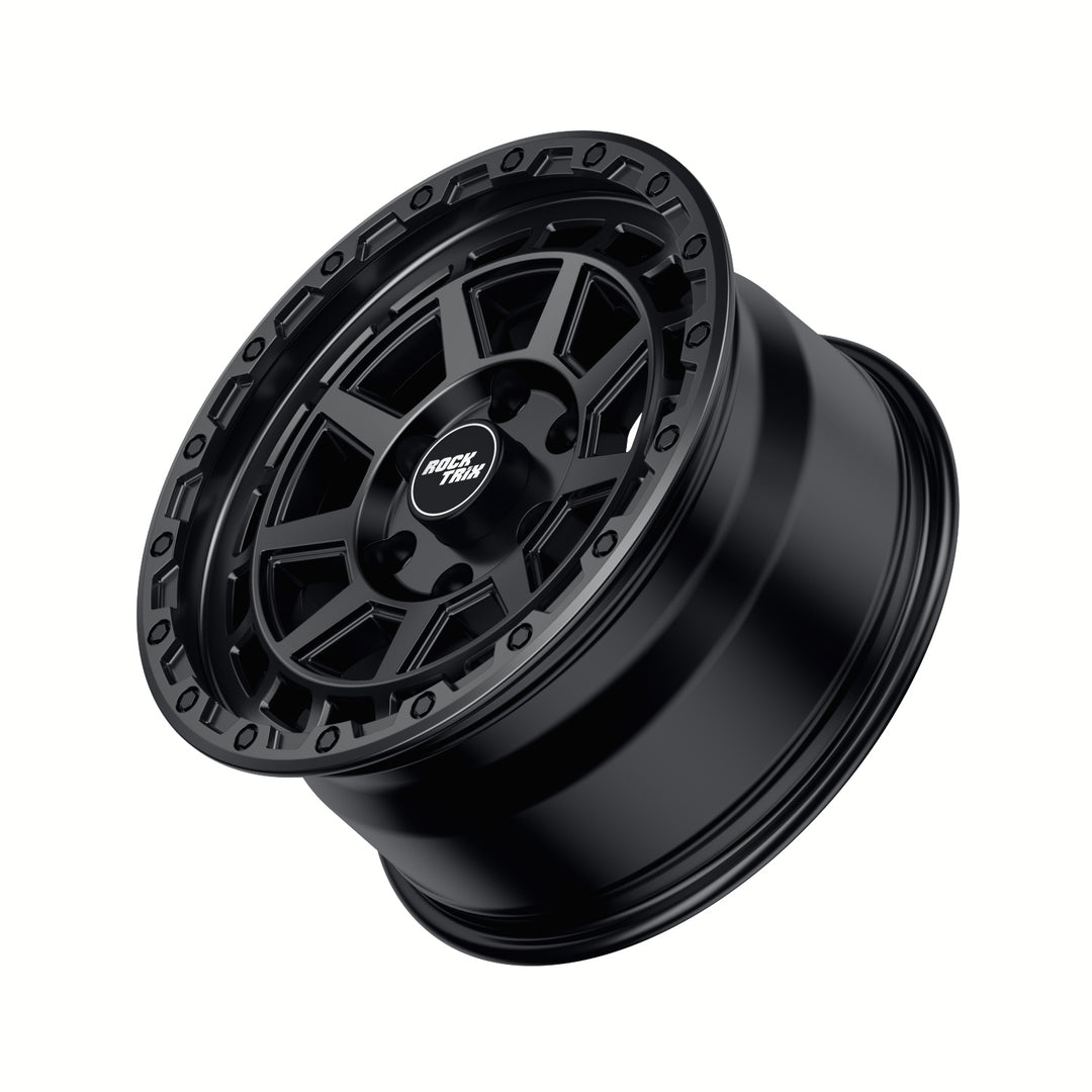 Rocktrix Offroad Wheels - RT114 - Matte Black  6x135, 87.1, 17x8.5,  ET 0 (4.75") Rims for Ford F150, Bronco Raptor. 6x139.7, 106.1, 17x8.5, ET25 (5.73") for Toyota, Lexus