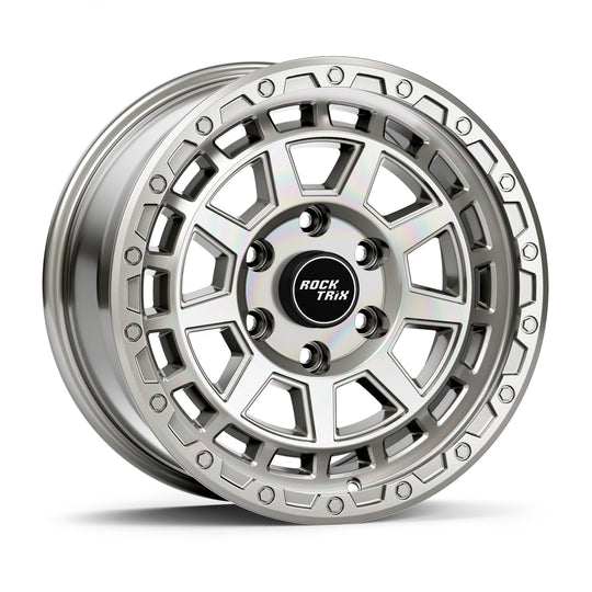 Rocktrix Offroad Wheels - RT114 - Machined Silver 6x135, 87.1, 17x8.5,  ET 0 (4.75") Rims for Ford F150, Bronco Raptor. 6x139.7, 106.1, 17x8.5, ET25 (5.73") for Toyota, Lexus