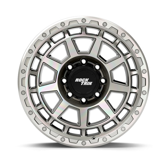 Rocktrix Offroad Wheels - RT114 8Lug 18x9, 20x9, ET-12, Machined Silver rim - Heavy Duty Rim, for Chevrolet, GMC, Ram, Ford