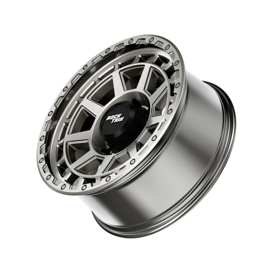 Rocktrix Offroad Wheels - RT114 8Lug 18x9, 20x9, ET-12, Machined Silver rim - Heavy Duty Rim, for Chevrolet, GMC, Ram, Ford