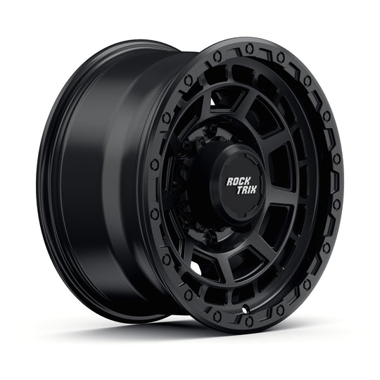 Rocktrix Offroad Wheels RT114 8Lug 17x8.5 Matte Black rim Heavy Duty Rim, for Chevrolet, GMC, Ram, Ford