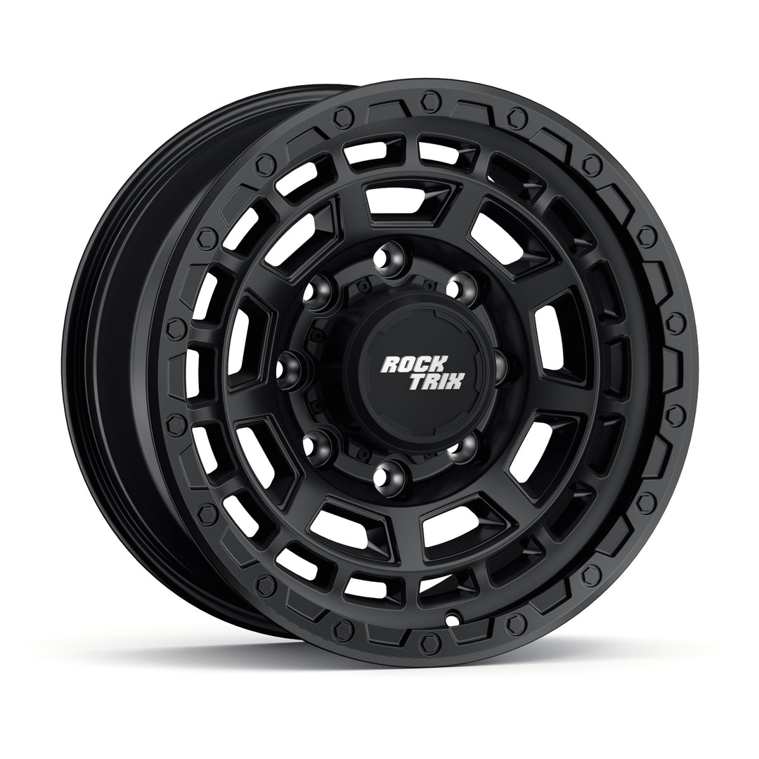 Rocktrix Offroad Wheels RT114 8Lug 17x8.5 Matte Black rim Heavy Duty Rim, for Chevrolet, GMC, Ram, Ford