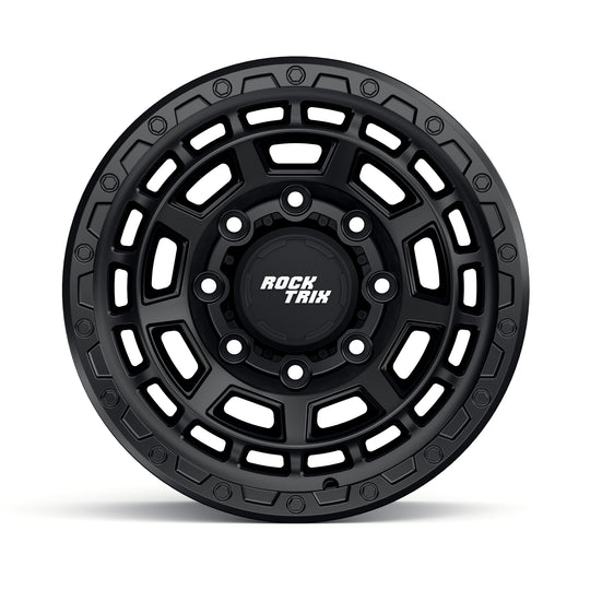 Rocktrix Offroad Wheels RT114 8Lug 17x8.5 Matte Black rim Heavy Duty Rim, for Chevrolet, GMC, Ram, Ford