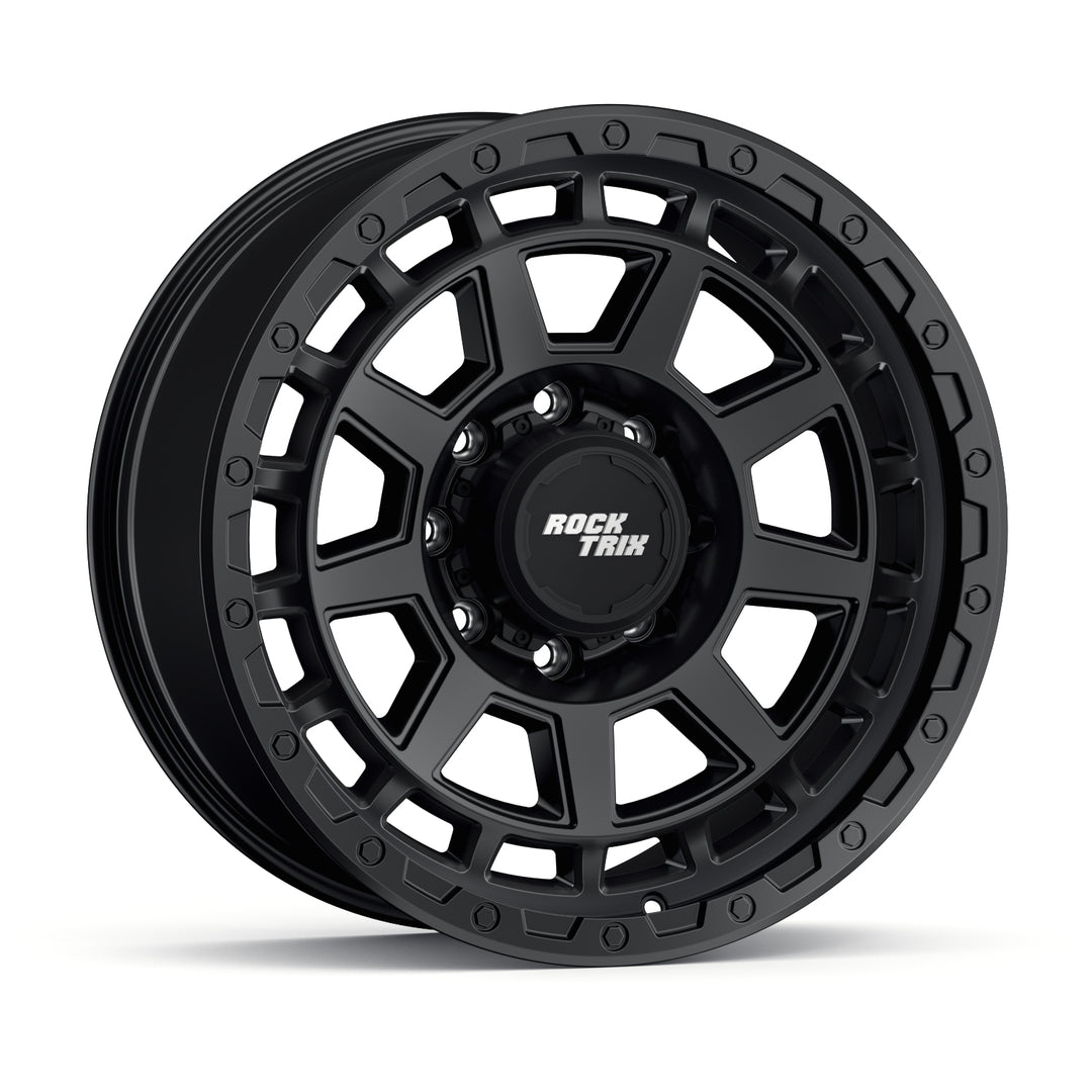 Rocktrix Offroad Wheels - RT114 8Lug 18x9, 20x9, ET-12, Matte Black rim - Heavy Duty Rim, for Chevrolet, GMC, Ram, Ford