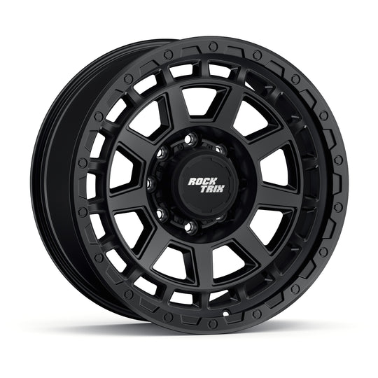 Rocktrix Offroad Wheels - RT114 8Lug 18x9, 20x9, ET-12, Matte Black rim - Heavy Duty Rim, for Chevrolet, GMC, Ram, Ford